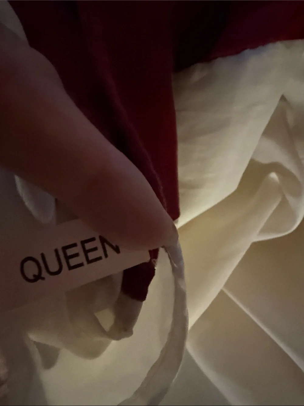 Two-Tone Burgundy and Cream Bed Skirt